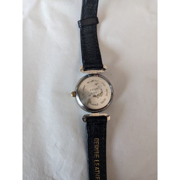 Express LA Women's Moon Phase Date Silver Tone Black Leather Strap Watch - Picture 7 of 8
